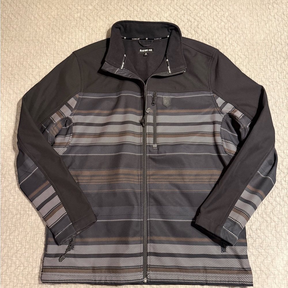 Men's Black and Gray Striped Jacket